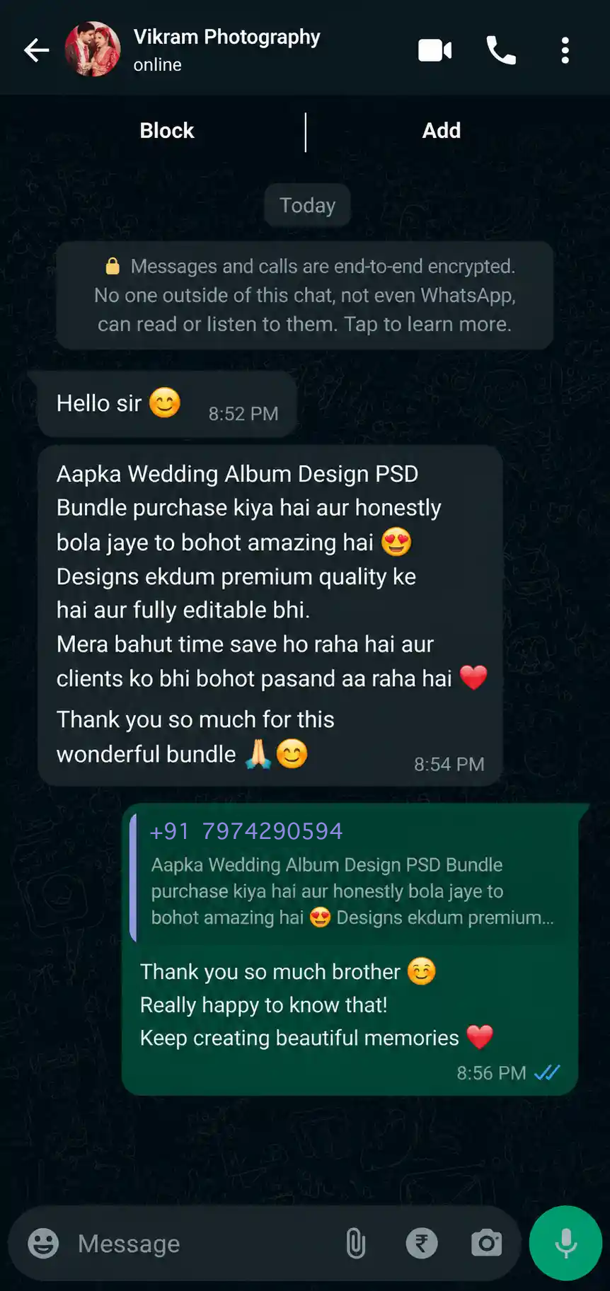 WhatsApp Customer Review Chat 2