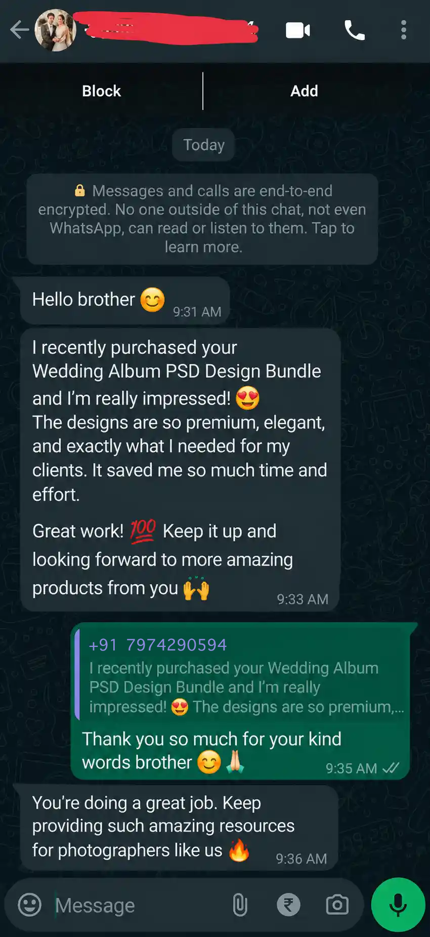WhatsApp Customer Review Chat 3