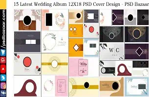 15 Latest Wedding Album 12X18 PSD Cover Design