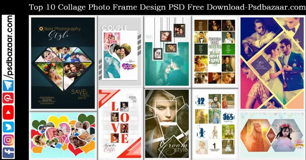 Collage Photo Frame Design PSD