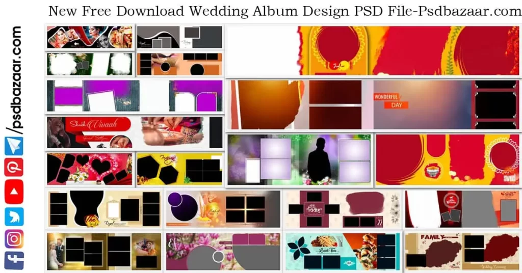 Free Download Wedding Album Design PSD File
